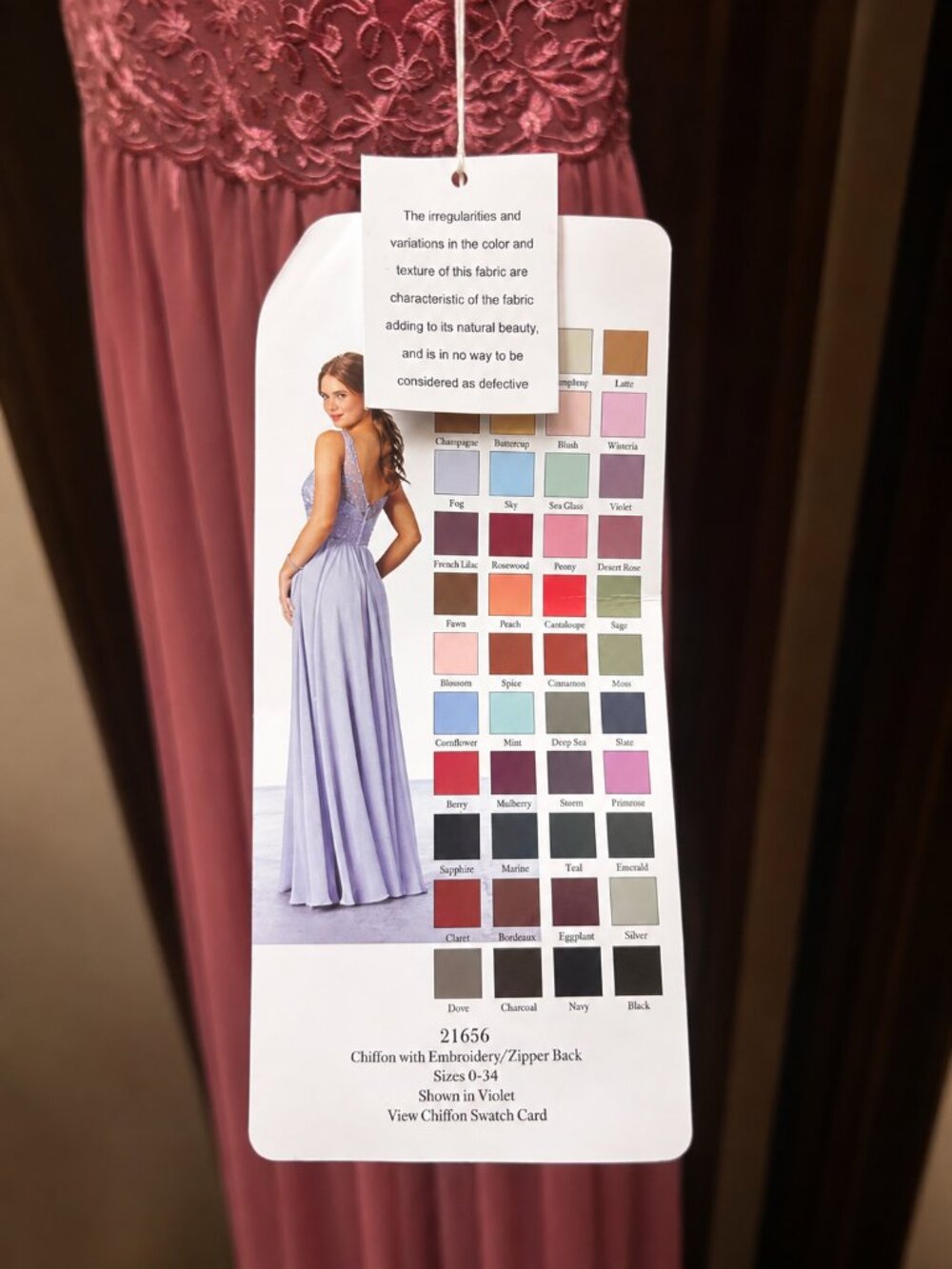 Mori Lee Madeline Gardner 21656 Dusty Rose Chiffon Bridesmaid Dress Size 10 READ - Picture 8 of 10